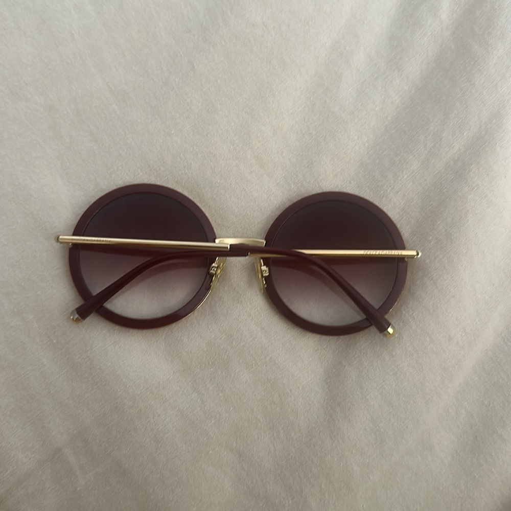 Dolce & Gabbana Round Gold Sunglasses - Picture 7 of 9